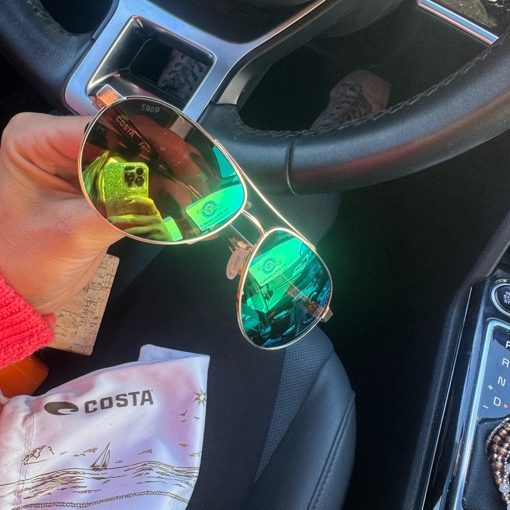 Costa Sunglasses with Reflective Green Lenses